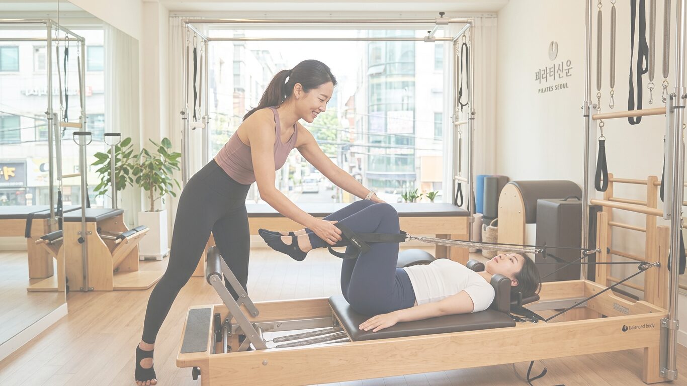 ピラティスを楽しむ女性